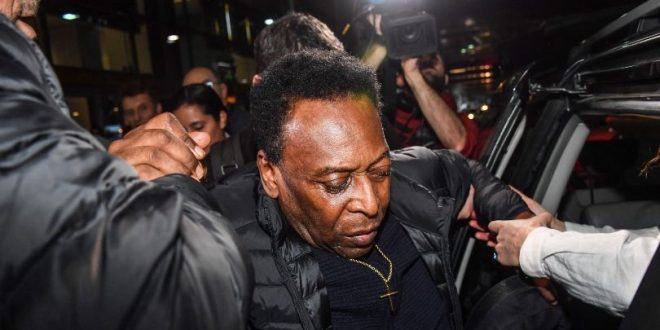 Pele arrives at an airport in Brazil in 2019.