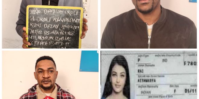 Police arrest two Nigerian nationals and one Ghanaian for cyber fraud in India; recover fake passport of Bollywood star, Aishwarya Rai