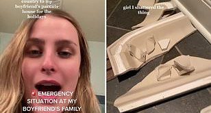 'This is so embarrassing' - Woman left mortified after 'shattering' boyfriend's toilet at his parents' home on trip to meet them for the first time