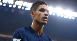 Raphael Varane of France during the FIFA World Cup 2022 semi-final match between France and Morocco on 14 December, 2022 at the Al Bayt Stadium in Al Khor, Qatar
