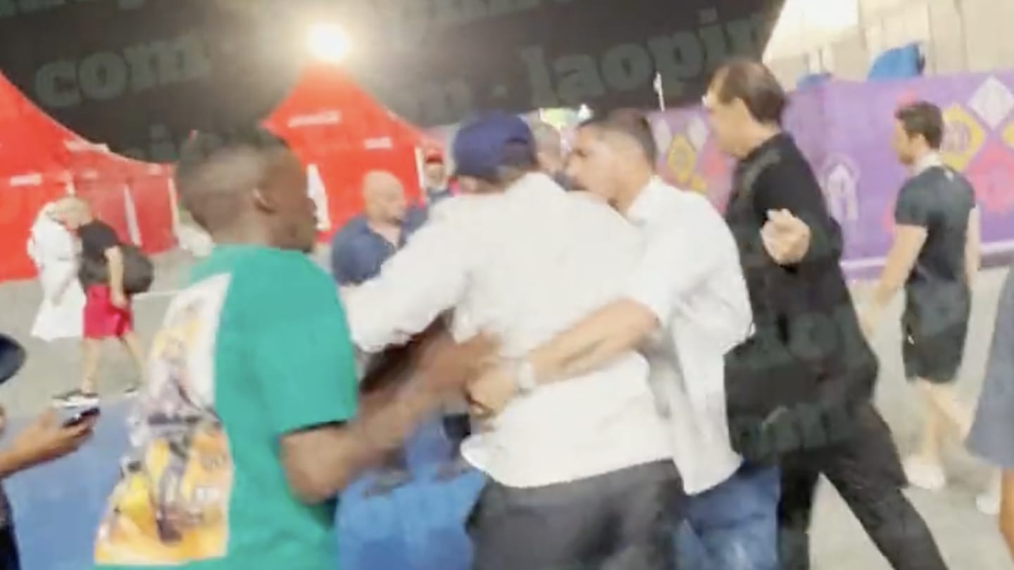 World Cup Ambassador Samuel Eto'o Appears to Kick a Dude After Brazil Match