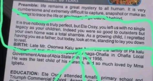 "You were so good to outsiders but your own home was in shambles" Dead man's family writes negative biography in funeral brochure