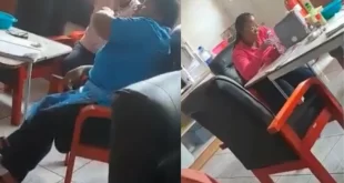 Angry patient throws urine at nurses who were sitting in a canteen