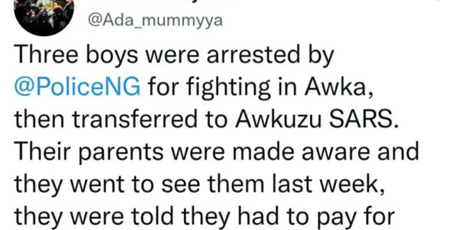 Boy arrested for fighting allegedly dies in police custody in Anambra