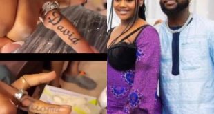 Davido and Chioma get tattoos of each other