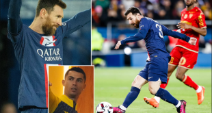 Lionel Messi is now level with Cristiano Ronaldo on 696 goals in Europe
