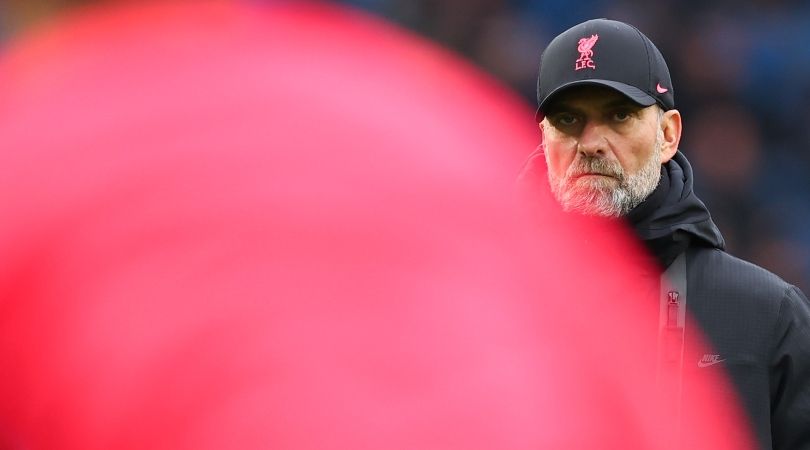 Liverpool manager Jurgen Klopp looks on during defeat to Brighton in the FA Cup in January 2023.