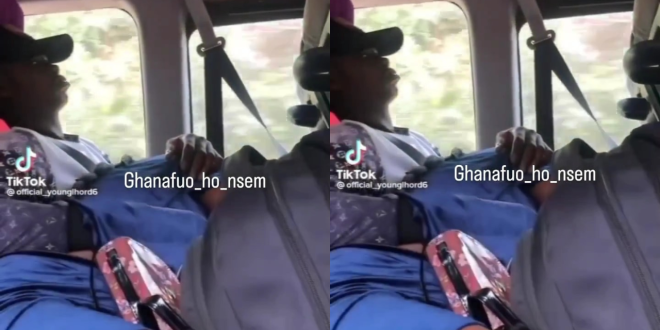 Man caught on camera smooching his lover in a commercial bus with other passengers (video)