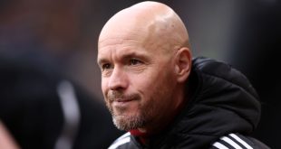 Manchester United manager Erik ten Hag looks on prior to the Premier League match between Wolverhampton Wanderers and Manchester United on 31 December, 2022 at Molineux in Wolverhampton, United Kingdom.