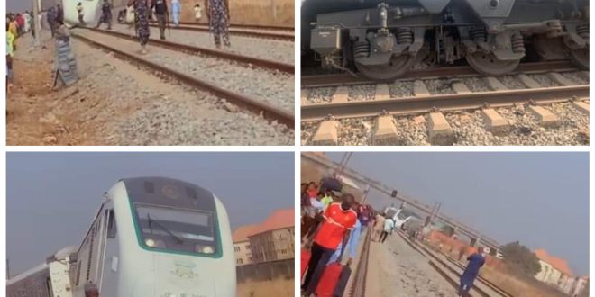 Passengers stranded as Kaduna-Abuja train derails (video)