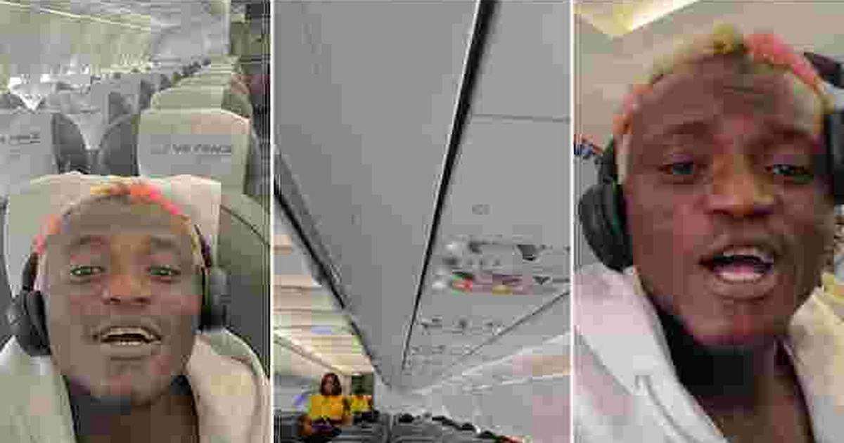 'People are broke, no money to buy ticket' - Portable reacts to boarding an almost empty plane to Benin