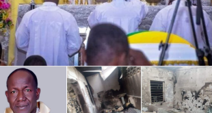 Photos from the funeral of reverend father burnt to death in Niger state