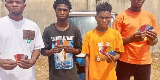 Police arrest four-man fraud syndicate, recover 15 ATM cards in Delta