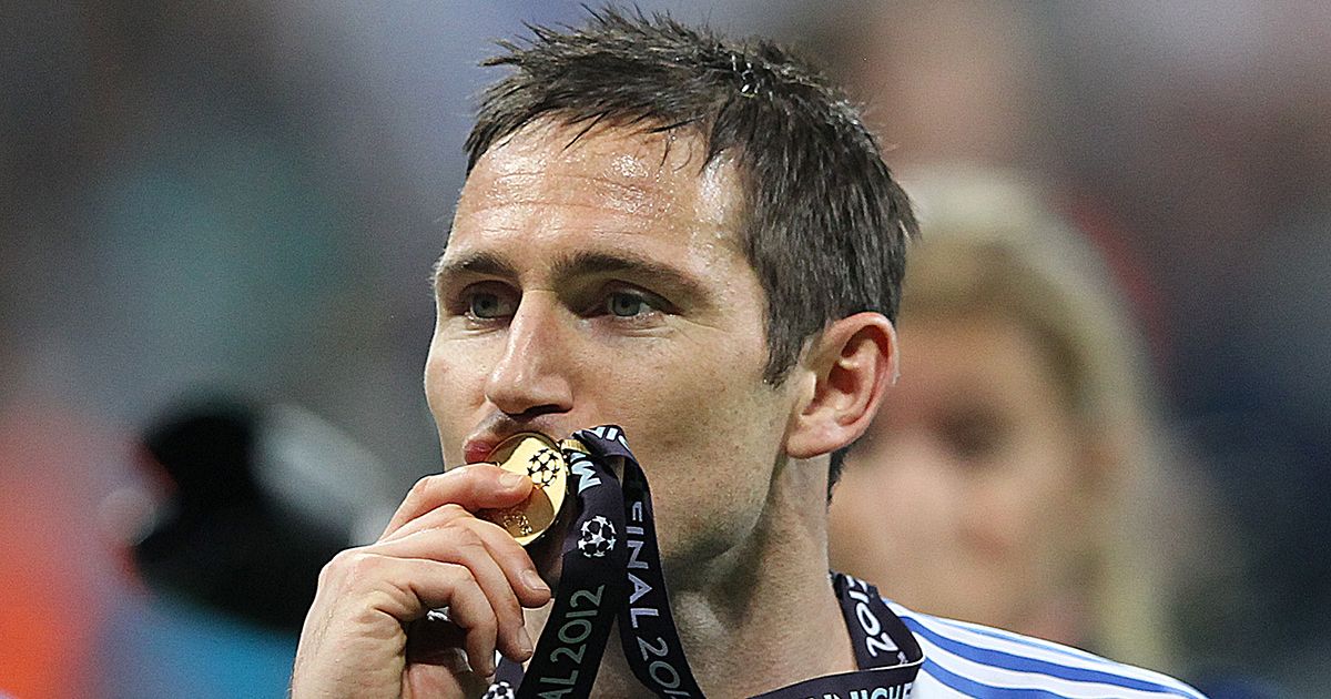 Frank Lampard of Chelsea celebrate victory during UEFA Champions League Final between FC Bayern Muenchen and Chelsea at the Fussball Arena München on May 19, 2012 in Munich, Germany.