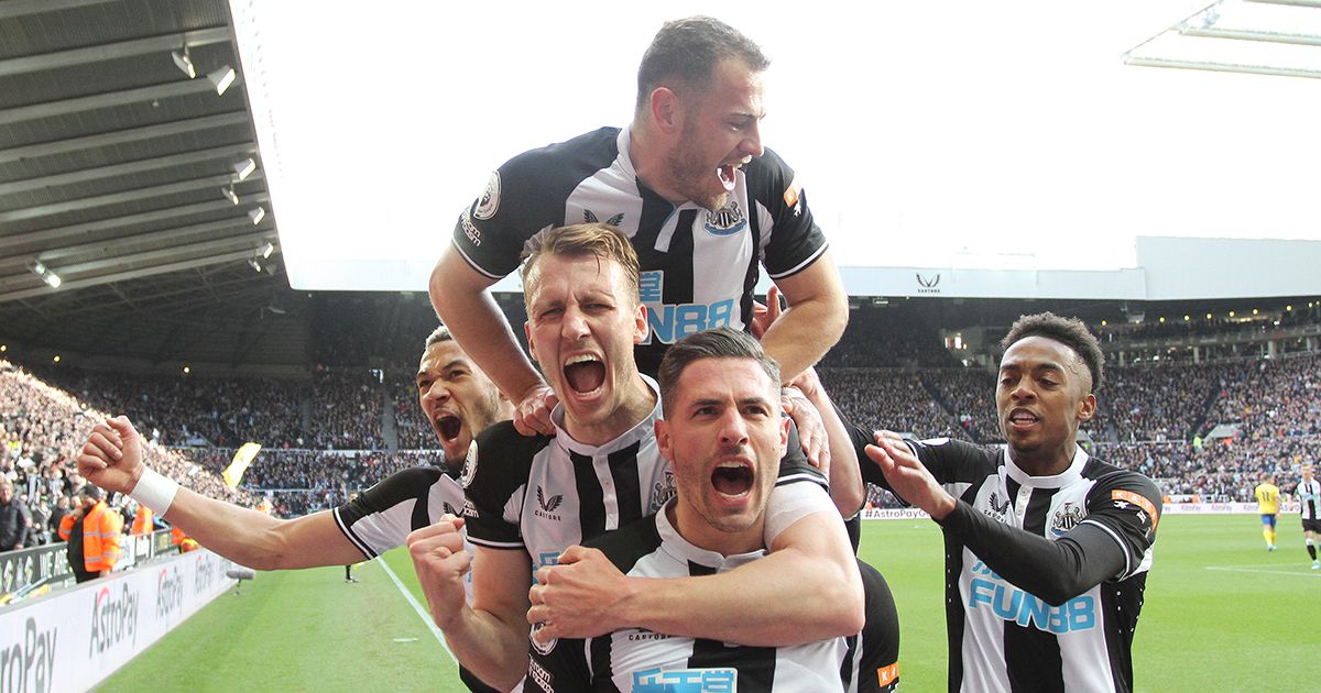 Richest clubs in the world revealed: Newcastle celebrate the second goal to make it 2-0 during the Premier League match between Newcastle United and Brighton and Hove Albion at St. James