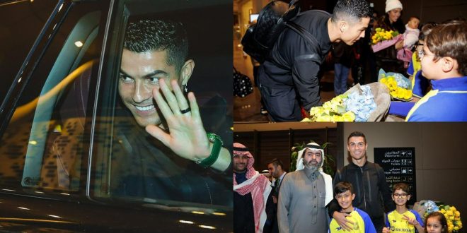 Ronaldo arrives Al-Nassr to hero's welcome, fans to pay ₦1800 to attend unveiling in Saudi Arabia
