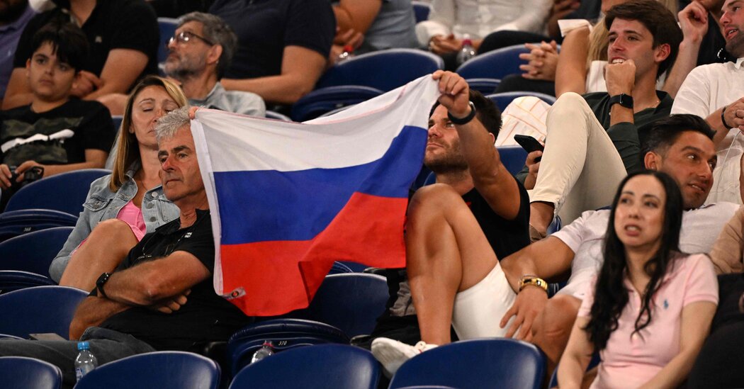 The Australian Open bans Russian and Belarusian flags.