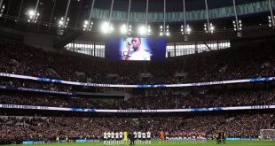Tottenham and Aston Villa players applaud Pele ahead of their Premier League match following the Brazilian legend