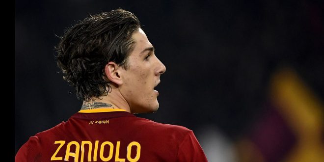 Tottenham target Nicolo Zaniolo during the Italy Cup football match between AS Roma and Genoa CFC. Roma won 1-0 over Genoa.
