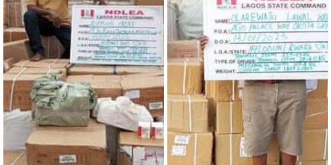 Two drug kingpins arrested as NDLEA busts Tramadol cartel in Lagos, seizes opioids worth over N5billion
