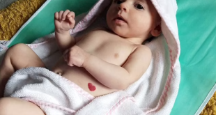 Baby born in February with heart-shaped red birth mark on her tummy