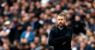 Chelsea head coach Graham Potter looks on during the Premier League match between West Ham United and Chelsea at the London Stadium in London, United Kingdom on 11 February, 2023.