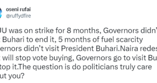 Do politicians truly care about you? - Media personality Rufai Oseni asks, after governors visited President Buhari over new Naira notes and not during ASUU strike