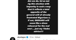 Endsars will seem like a dress rehearsal for the real one - Actor Okon Lagos warns against rigging of this election