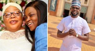 Funke Akindele's ex-husband JJC Skillz comforts her following mum's passing