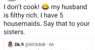 "I don?t cook. My husband is filthy rich and I have 5 housemaids" - Nigerian lawyer hits back at man who asked her to 'get in the kitchen'