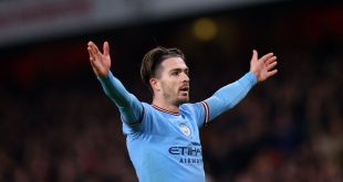Jack Grealish of Manchester City celebrates after scoring his team