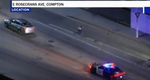 Man Moons Traffic Helicopters During Live LA Police Chase
