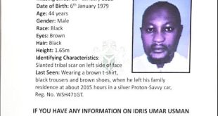 Nigerian man declared missing in South Africa
