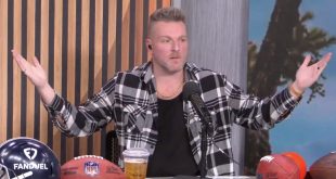 Pat McAfee Discussed Brett Favre Lawsuit During Radio Row Broadcast: 'I'll see you in court, pal'