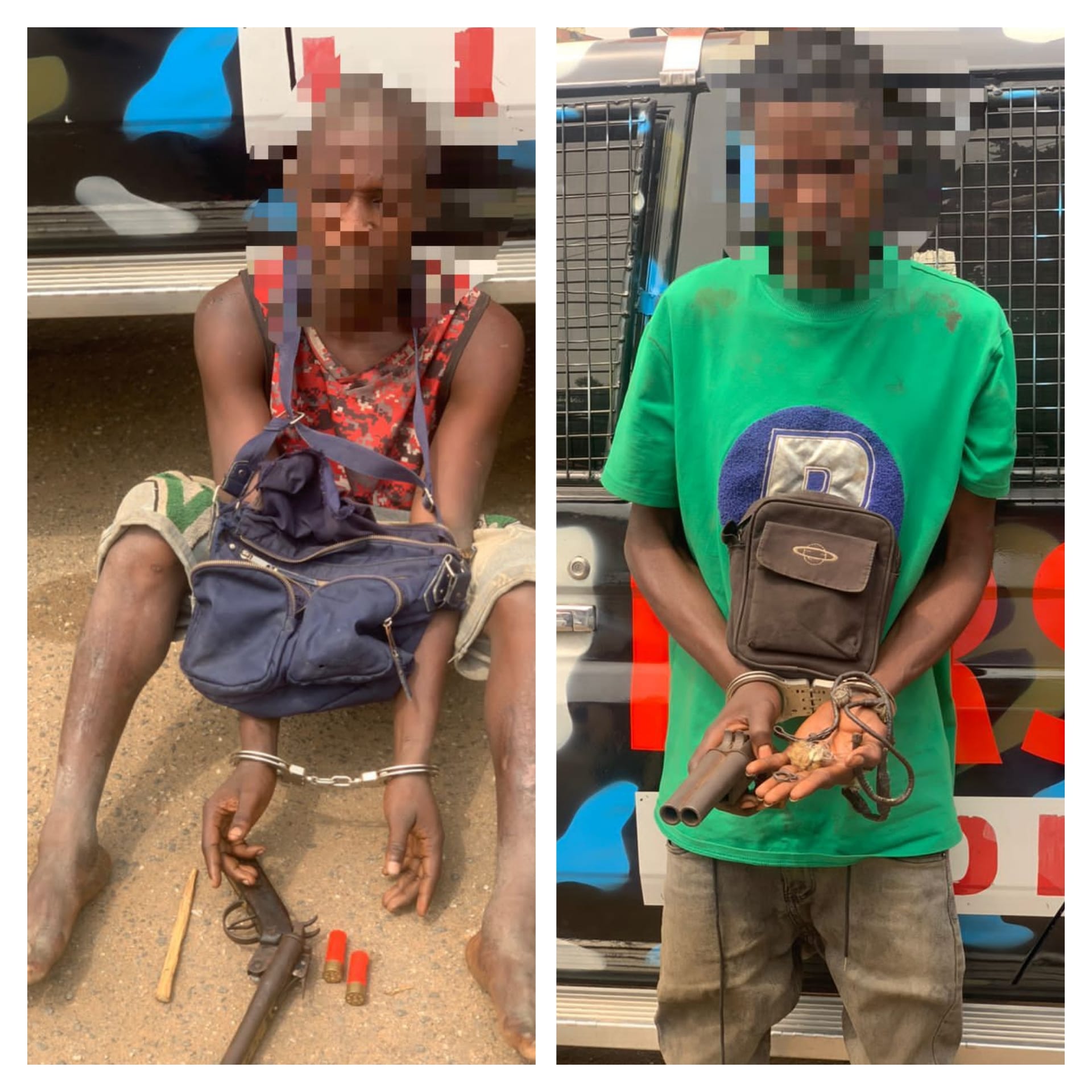 Police arrest two suspects with locally made guns and charms in Lagos