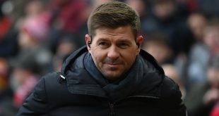 Steven Gerrard looks on ahead of the Premier League match between Liverpool and Chelsea at Anfield on 21 January, 2023 in Liverpool, United Kingdom.