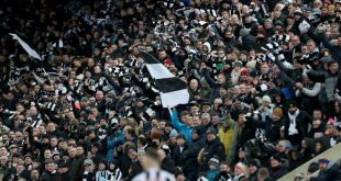 Newcastle United fans during their team