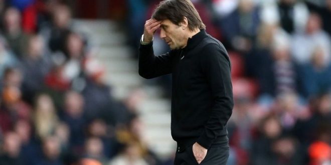 Tottenham manager Antonio Conte gestures during Tottenham
