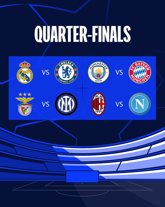 Champions League Quarter-finals draw revealed: Real Madrid vs Chelsea, Man City vs Bayern Munich