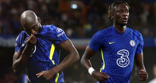 Chelsea striker Romelu Lukaku celebrates after scoring their side