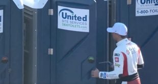 Fox Sports Cameras Capture Denny Hamlin Opening Porta-Potty Door on Brad Keselowski