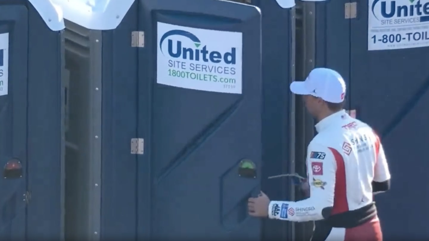 Fox Sports Cameras Capture Denny Hamlin Opening Porta-Potty Door on Brad Keselowski