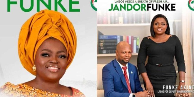 Funke Akindele takes down posts relating to politics after losing election