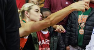 Haley Cavinder Shushed the Crowd After Making Huge Free Throws to Help Miami Upset Indiana