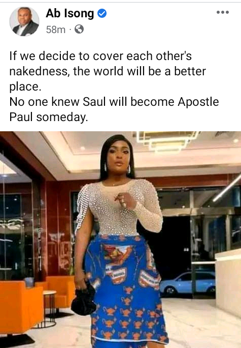 "If we decide to cover each other's nakedness, the world will be a better place" - Nigerian pastor writes as he shares edited photo of Blessing CEO's bold outfit