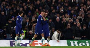Kai Havertz of Chelsea celebrates with his teammates after scoring his side