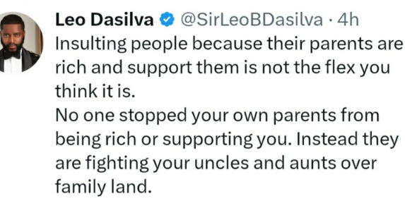 No one stopped your own parents from being rich or supporting you - BBNaija