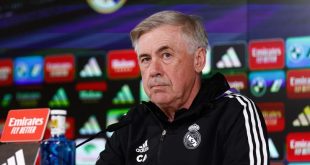 Real Madrid coach Carlo Ancelotti speaks to the media ahead of his team