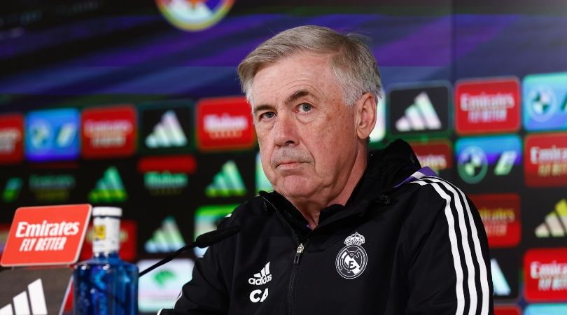 Real Madrid coach Carlo Ancelotti speaks to the media ahead of his team