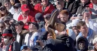 Red Sox Fan Chugs Out of Boot on Opening Day